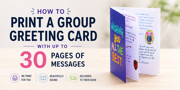 How to Print a Group Greeting Card with 30 Pages of Messages